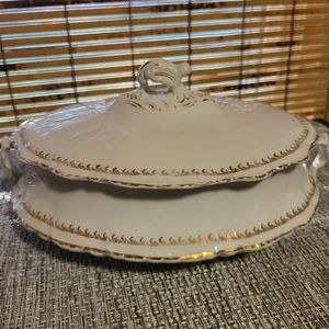 Vintage RARE Homer Laughlin Hudson 8"x10" Oval Lidded H94 Casserole Dish